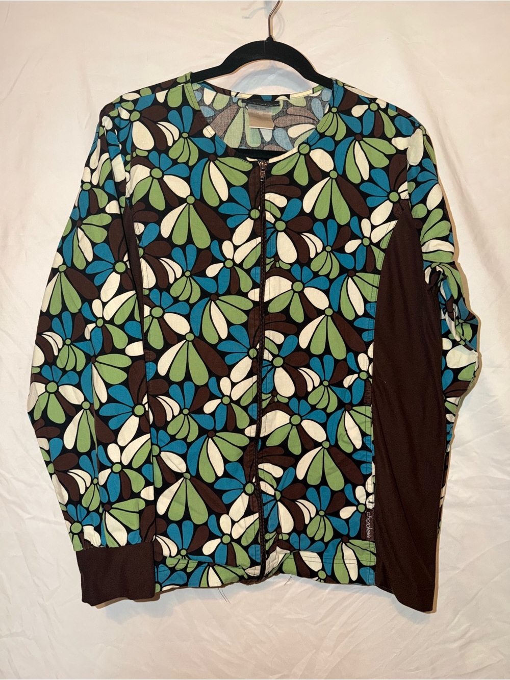 Cherokee Floral Zip Jacket in Blue, Green & Brown